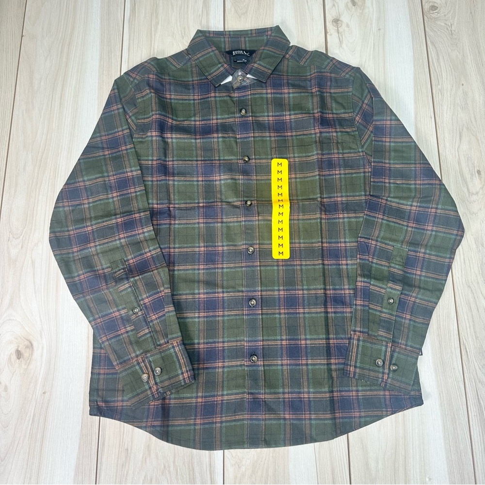 Eddie Bauer Men's Flannel‎ Shirt Size Medium Green New
